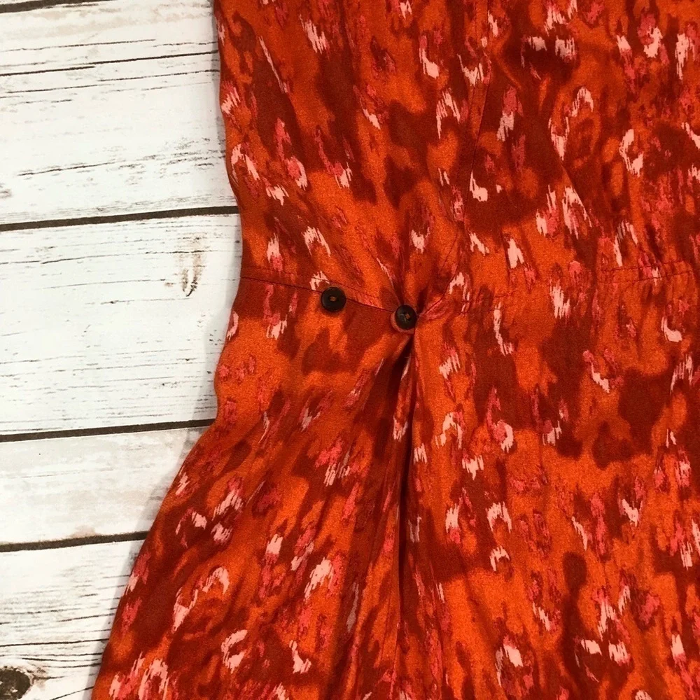 NWT Free People Orange and Red Pocket Dress